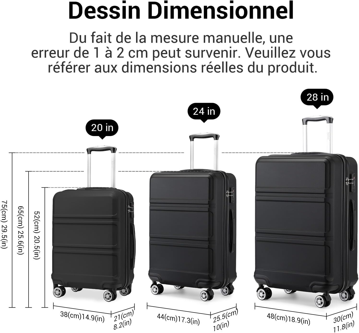 Lichtgewicht 24 inch ABS Koffer Trolley met TSA-slot - 29% Korting!
