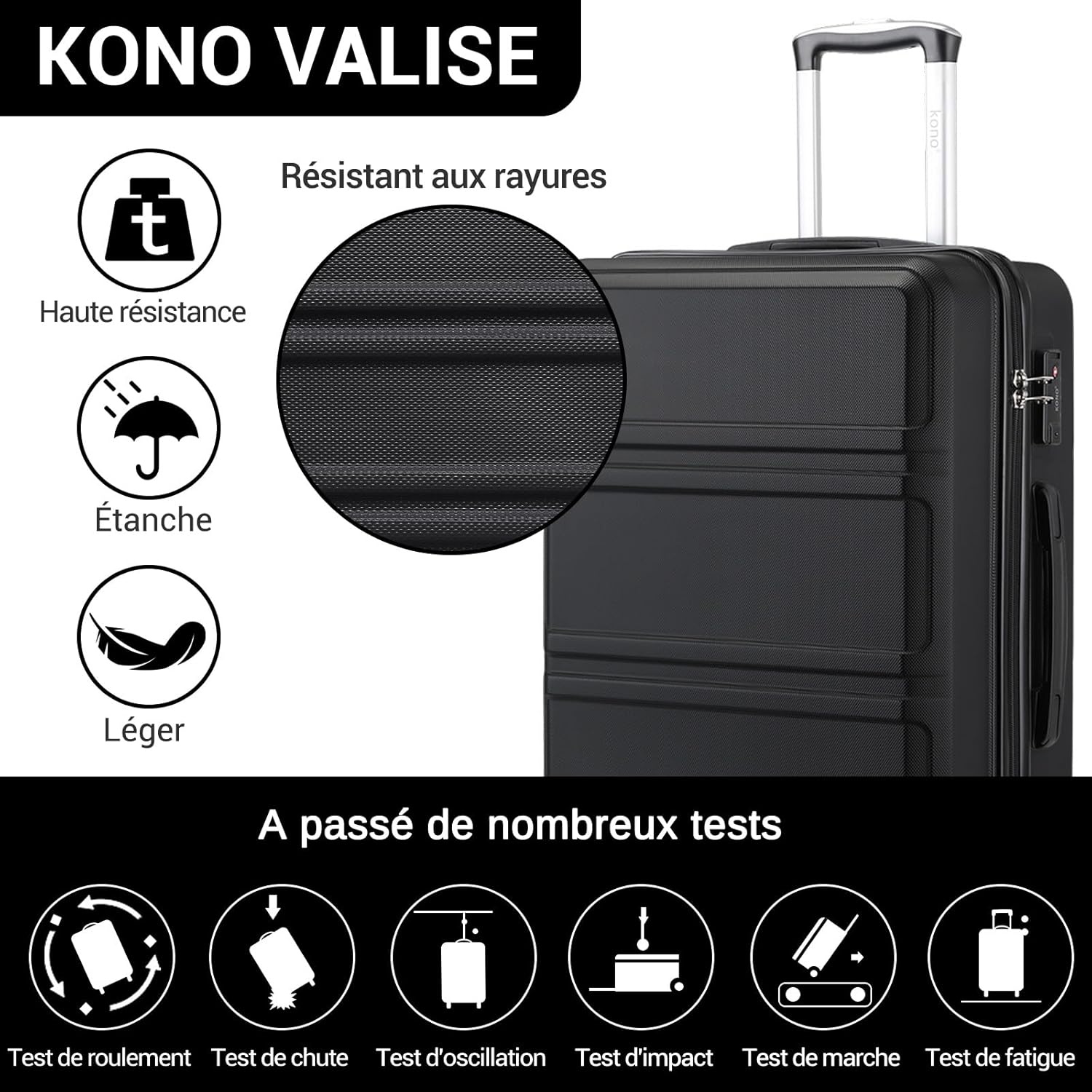 Lichtgewicht 24 inch ABS Koffer Trolley met TSA-slot - 29% Korting!