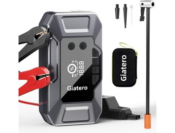 Auto Startbooster met Compressor: 4000A, 16000mAh | 29% Korting