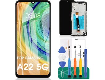Zwart Schermvervanging met Frame voor Samsung Galaxy A22 5G - 28% Korting