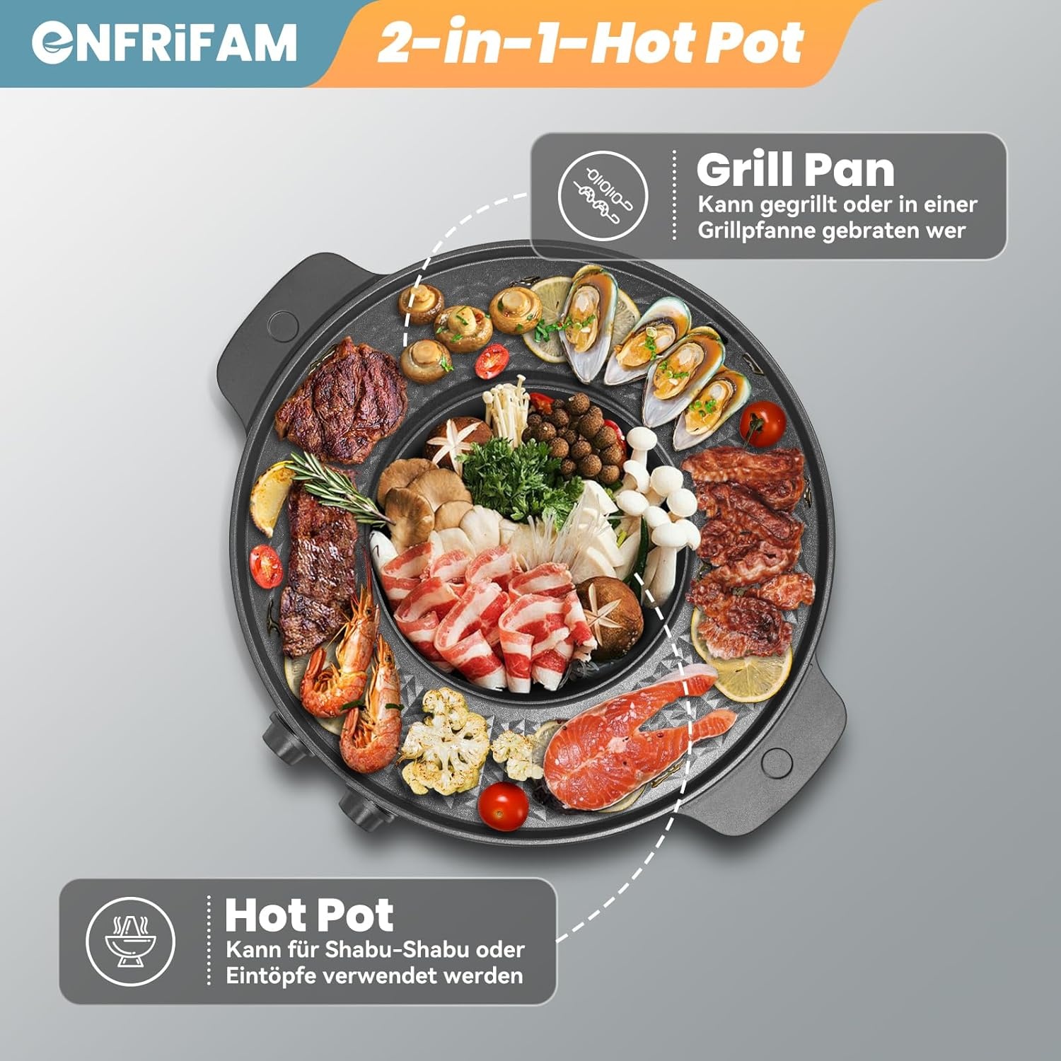 2-in-1 Hotpot & Grill 2000W met 29% Korting