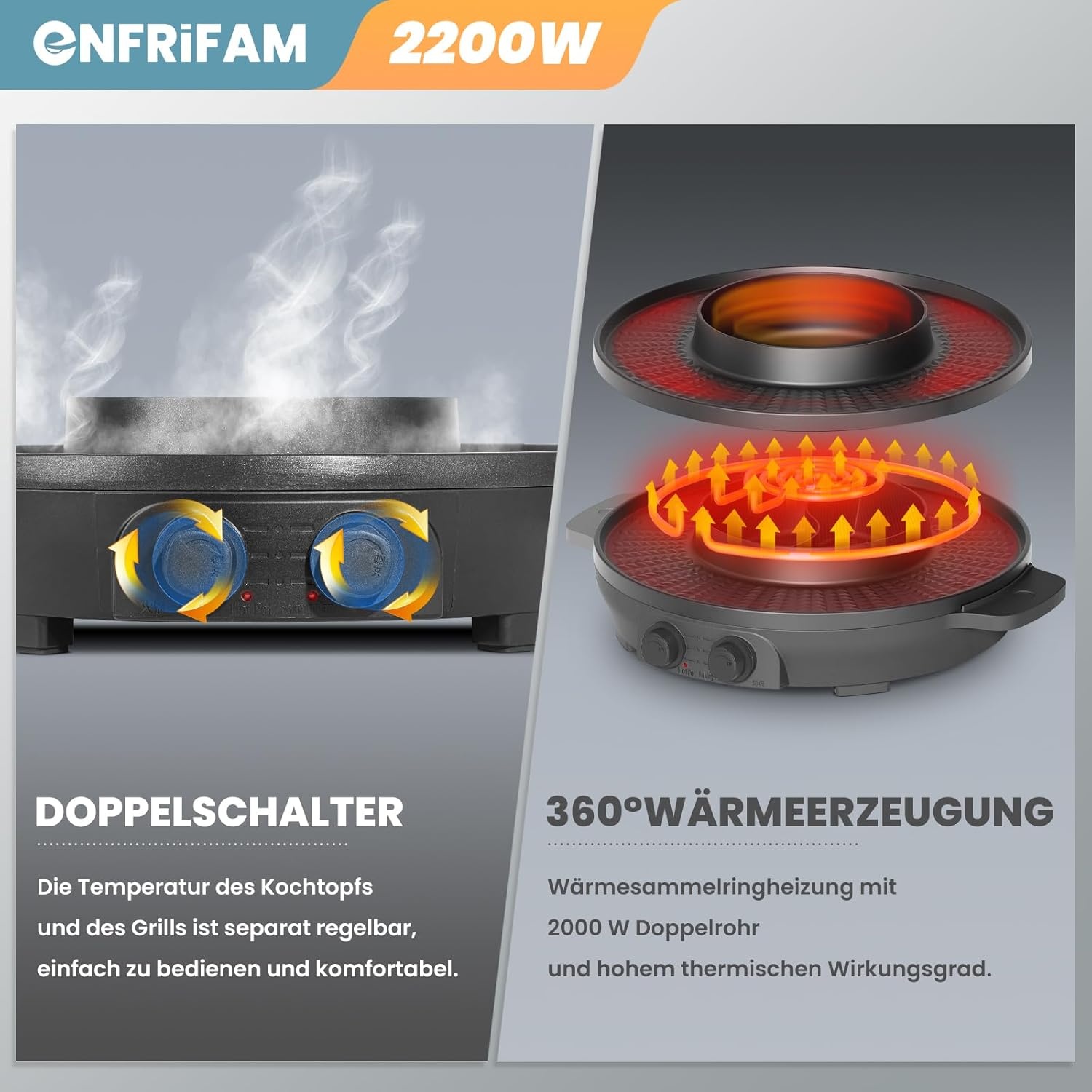 2-in-1 Hotpot & Grill 2000W met 29% Korting