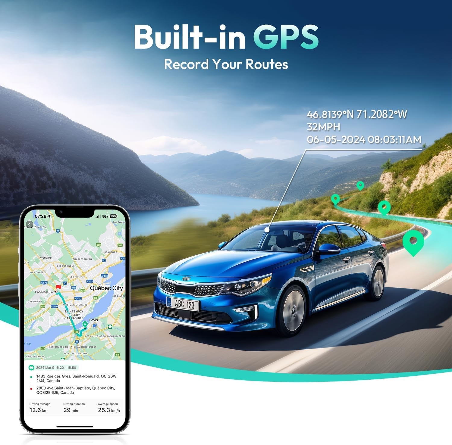 4K+2K Dual Dashcam Auto met GPS, WiFi & 64GB SD | 30% Korting
