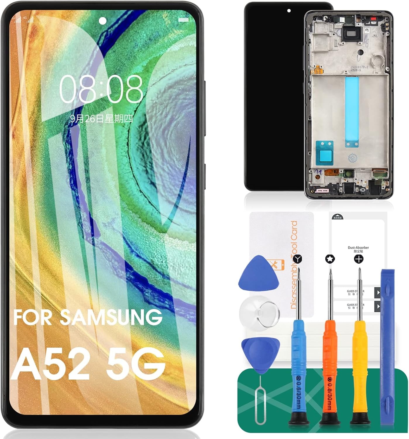 Schermvervanging Samsung Galaxy A52 5G (met frame) - 33% Korting!