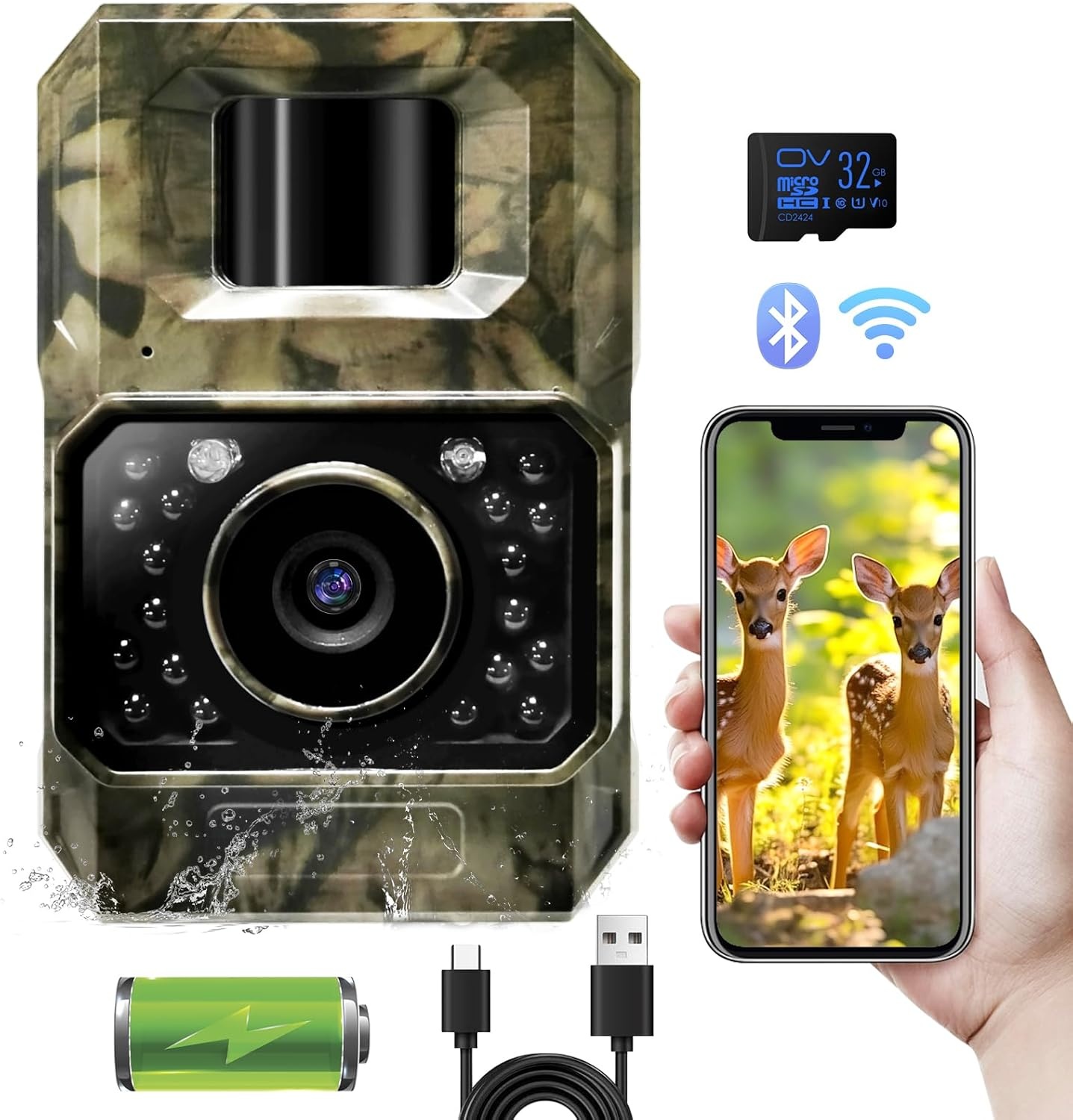 Wildcamera 48MP Nachtzicht WiFi Bluetooth - 29% Korting