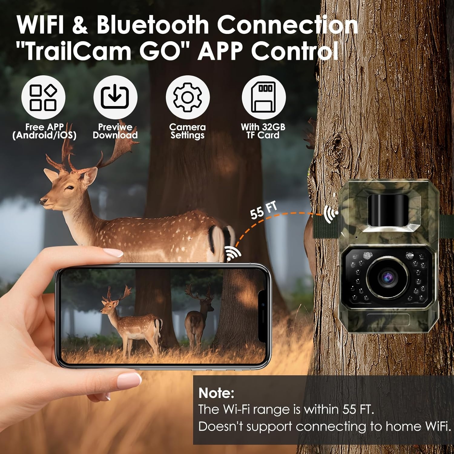 Wildcamera 48MP Nachtzicht WiFi Bluetooth - 29% Korting