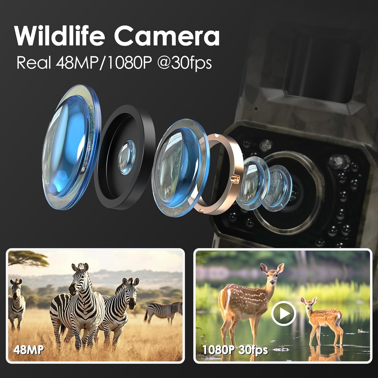 Wildcamera 48MP Nachtzicht WiFi Bluetooth - 29% Korting