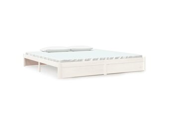 Massief Houten Bedframe Wit 200x200 cm - 35% Korting