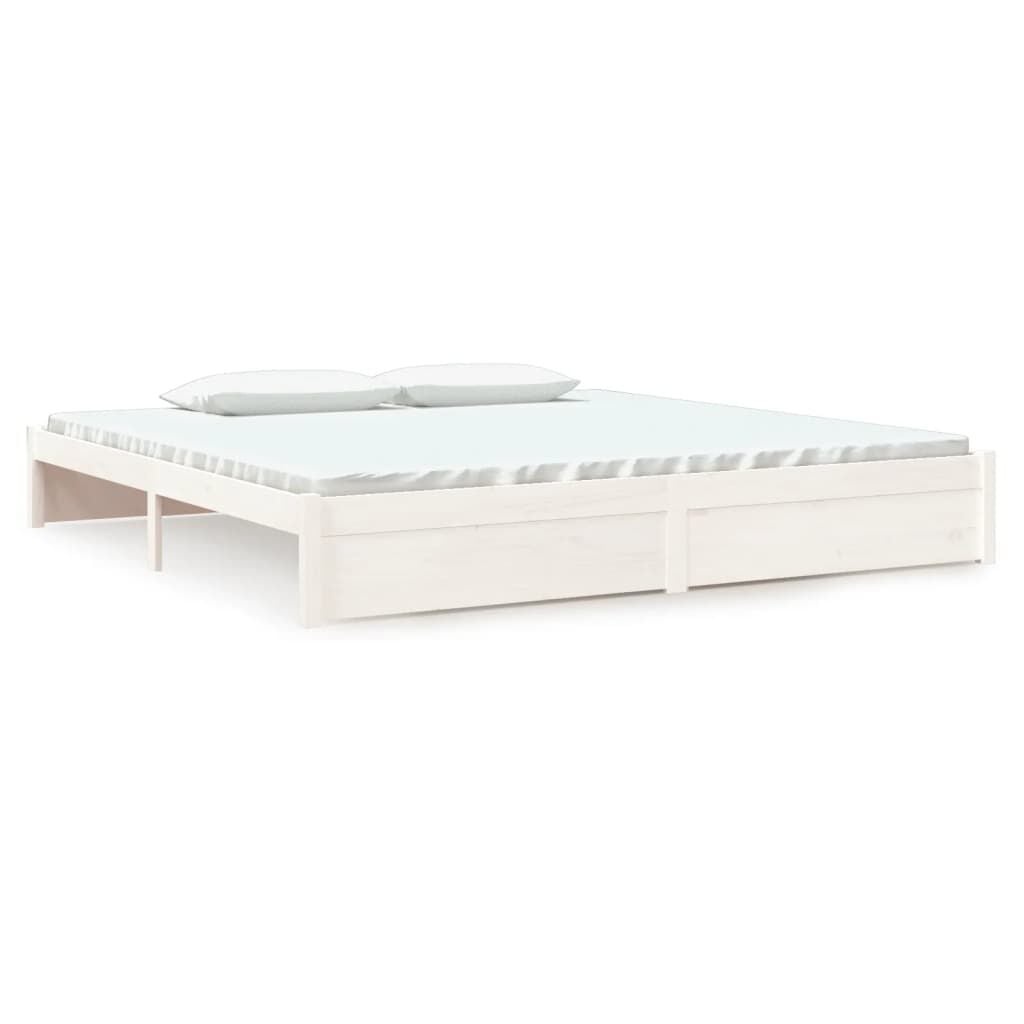 Massief Houten Bedframe Wit 200x200 cm - 35% Korting