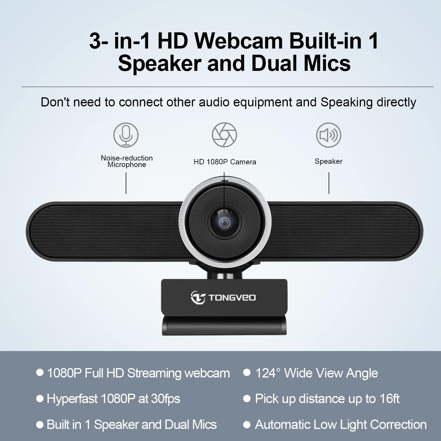 Conferentiecamera 1080P met microfoon/luidspreker | 29% Korting