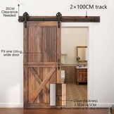 Schuifdeurbeslag Set voor Stalldeuren | 200 cm Vlakke Rail | Zwart | 29% Korting