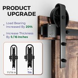 Schuifdeurbeslag Set voor Stalldeuren | 200 cm Vlakke Rail | Zwart | 29% Korting