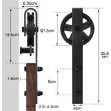 Schuifdeurbeslag Set voor Stalldeuren | 200 cm Vlakke Rail | Zwart | 29% Korting