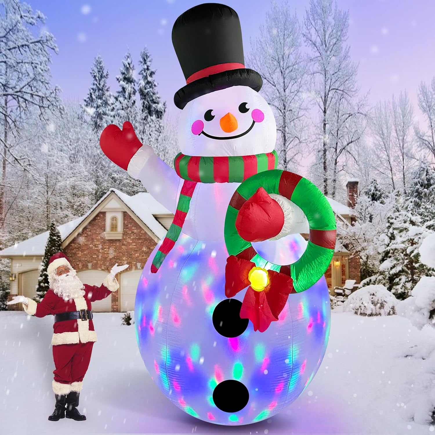 Opblaasbare Sneeuwpop 3m Buiten | LED | Kerstdecoratie met 34% Korting