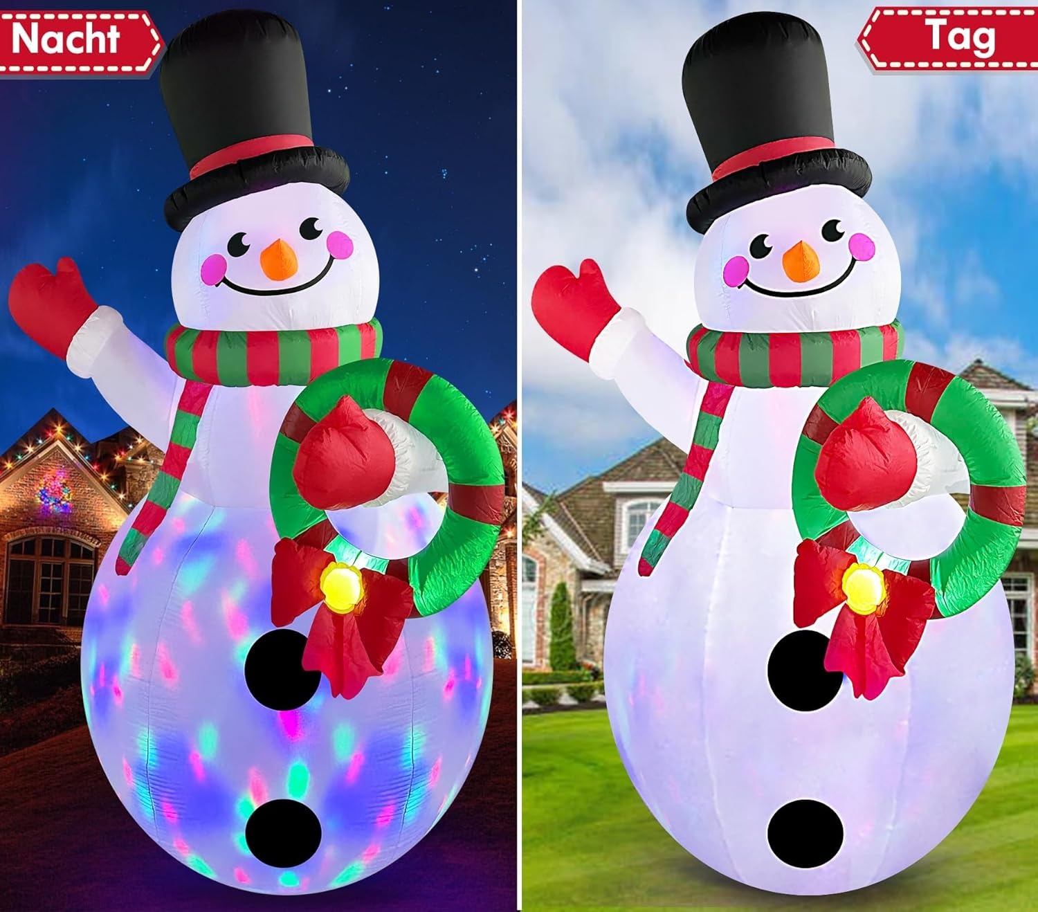 Opblaasbare Sneeuwpop 3m Buiten | LED | Kerstdecoratie met 34% Korting