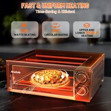 Elektrische Pizzaoven 1800W | Zwart RVS | Tot 30cm Pizza | -30% Korting