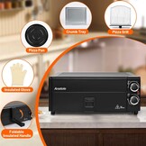 Elektrische Pizzaoven 1800W | Zwart RVS | Tot 30cm Pizza | -30% Korting