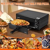 Elektrische Pizzaoven 1800W | Zwart RVS | Tot 30cm Pizza | -30% Korting