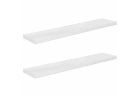 2 Zwevende Wandschappen 120cm MDF Hoogglans Wit - 29% Korting!