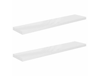 2 Zwevende Wandschappen 120cm MDF Hoogglans Wit - 29% Korting!