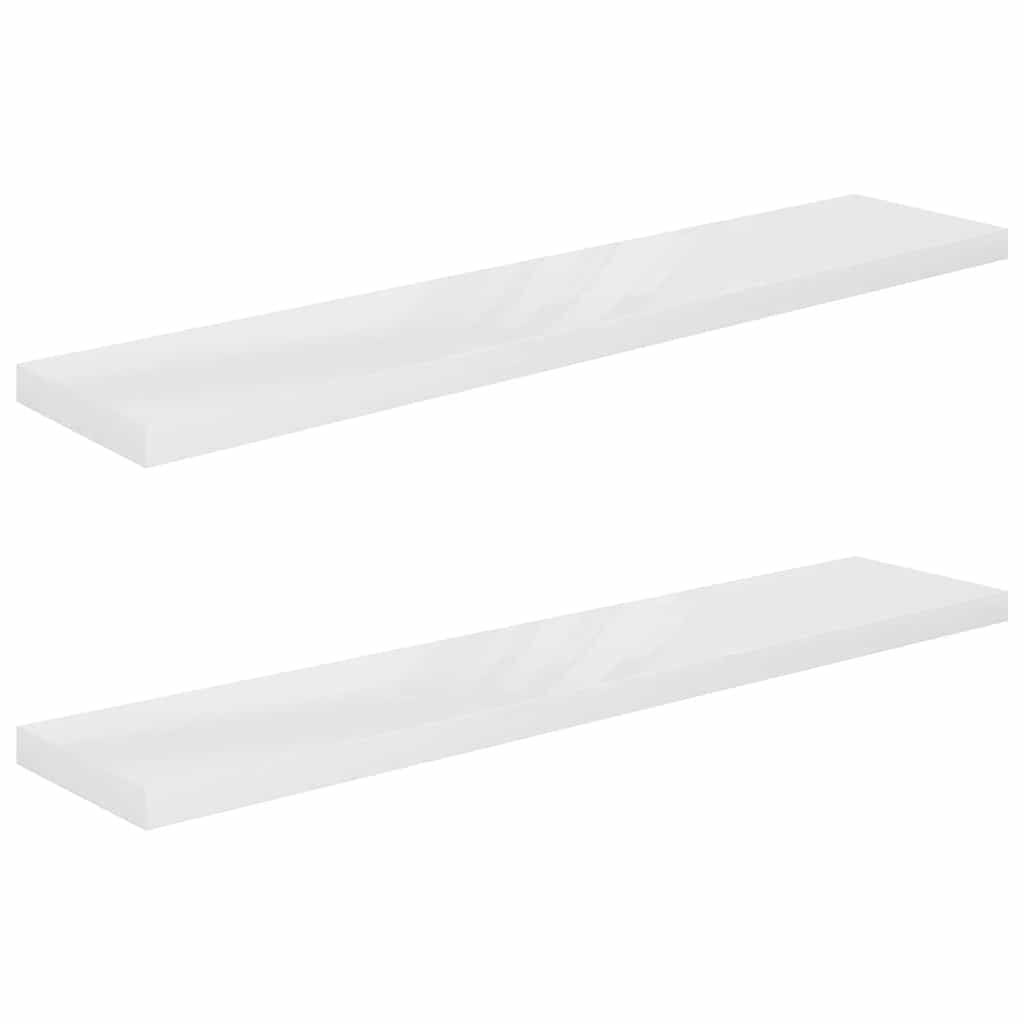 2 Zwevende Wandschappen 120cm MDF Hoogglans Wit - 29% Korting!