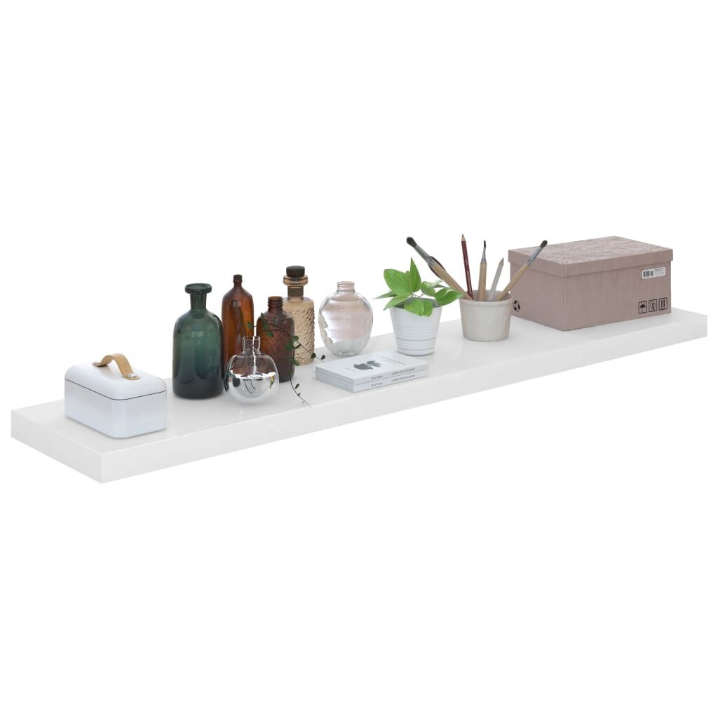 2 Zwevende Wandschappen 120cm MDF Hoogglans Wit - 29% Korting!