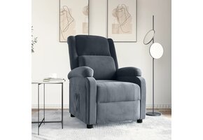 Verstelbare Fauteuil Fluweel Donkergrijs met 35% Korting