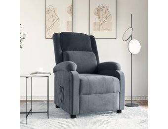 Verstelbare Fauteuil Fluweel Donkergrijs met 35% Korting