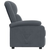 Verstelbare Fauteuil Fluweel Donkergrijs met 35% Korting