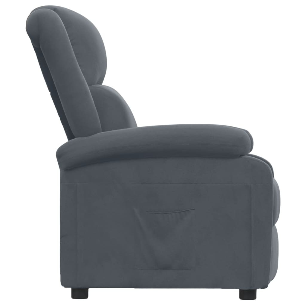 Verstelbare Fauteuil Fluweel Donkergrijs met 35% Korting