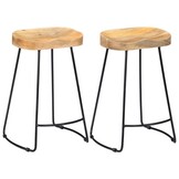 2x Gavin Barkrukken Massief Mangohout & IJzer - 35% Korting