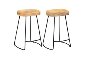 2x Gavin Barkrukken Massief Mangohout & IJzer - 35% Korting