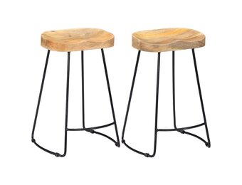 2x Gavin Barkrukken Massief Mangohout & IJzer - 35% Korting