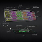 Draadloos Toetsenbord & Muis Set: Stil, RGB Verlichting, 1600 DPI, Anti-slip Mat (28% Korting)