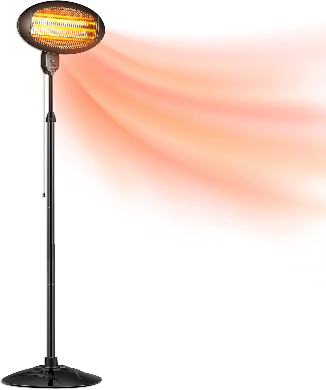 Elektrische Terrasverwarmer Zwart 2000W - Binnen & Buiten | 34% Korting