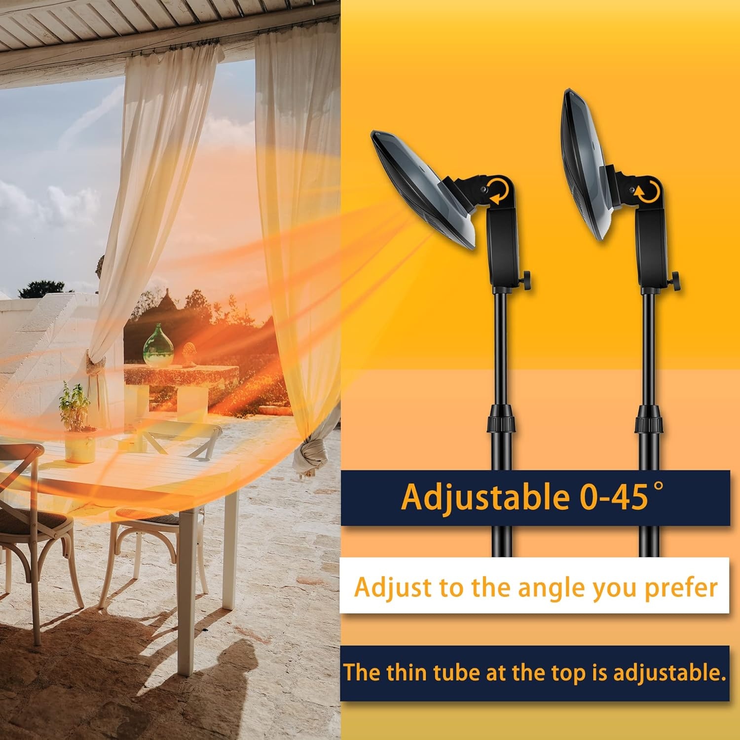 Elektrische Terrasverwarmer Zwart 2000W - Binnen & Buiten | 34% Korting