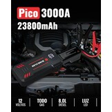 Krachtige Autostarter 23800mAh 3000A (Benzine/Diesel tot 8.0L) met LED