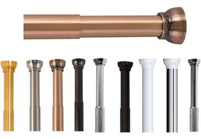 Uittrekbare Douchegordijnroede (75-125 cm) - Zonder Boren - Aluminium Koperbruin - 28% Korting