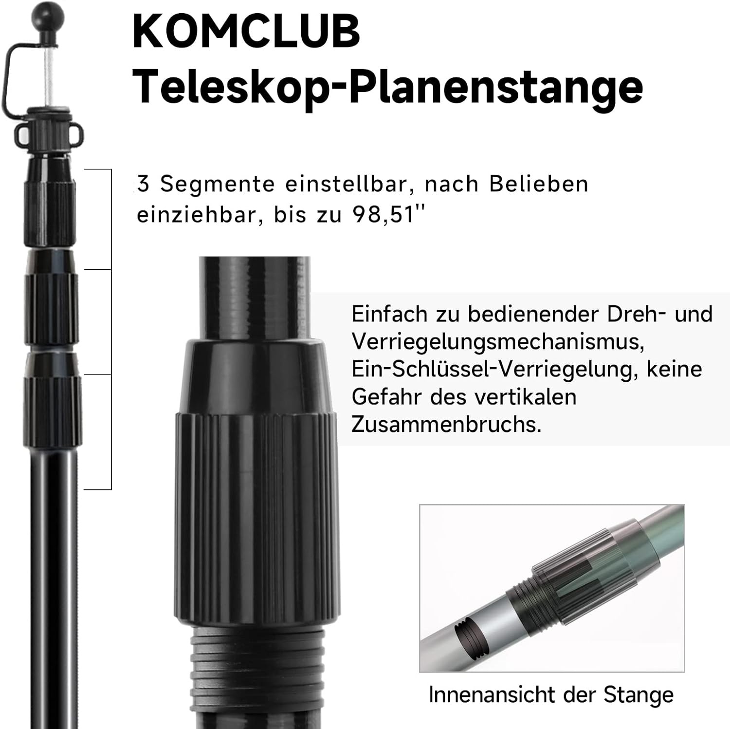 Verstelbare Aluminium Tentstokken (2x) - 85-250 cm