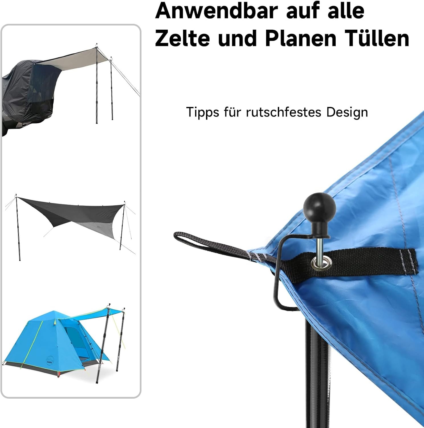 Verstelbare Aluminium Tentstokken (2x) - 85-250 cm