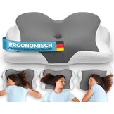 Ergonomisch Nekrol Kussen - Memory Foam, Verstelbaar, Grijs - 29% Korting!