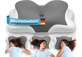 Ergonomisch Nekrol Kussen - Memory Foam, Verstelbaar, Grijs - 29% Korting!