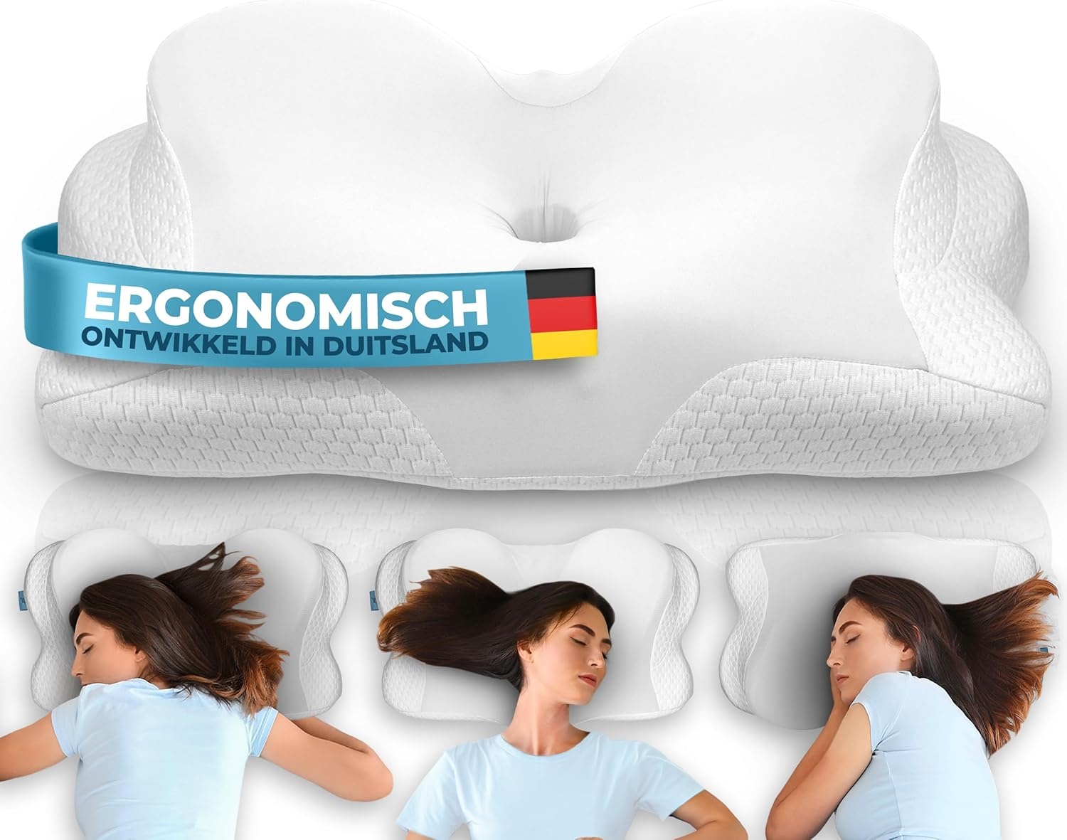 Ergonomisch Nekrol Kussen - Memory Foam, Verstelbaar, Grijs - 29% Korting!