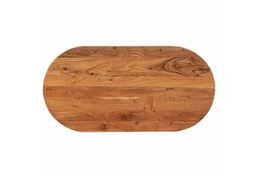 Tafelblad Ovaal Massief Acaciahout 120x60 cm - 29% Korting