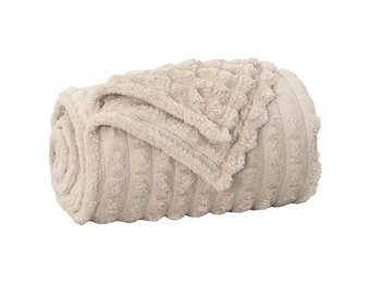 Zachte Fleece Gooi Deken Beige - 150x130cm - 33% Korting