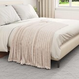 Zachte Fleece Gooi Deken Beige - 150x130cm - 33% Korting