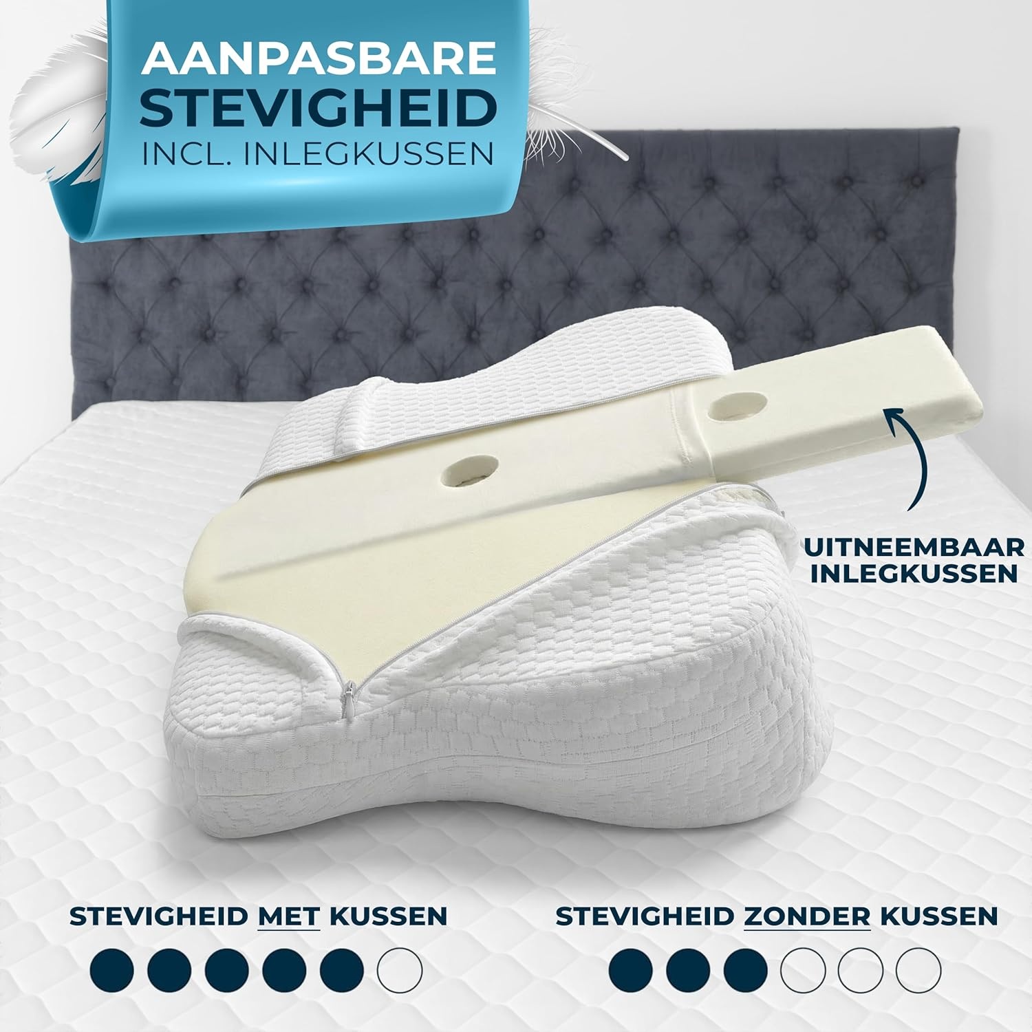 Ergonomisch Nekkussen: Memory Foam, Grijs - 34% Korting!