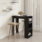 VidaXL Bartafel met Opbergrek 102x50x103,5 cm Bewerkt Hout Zwart - 34% Korting!