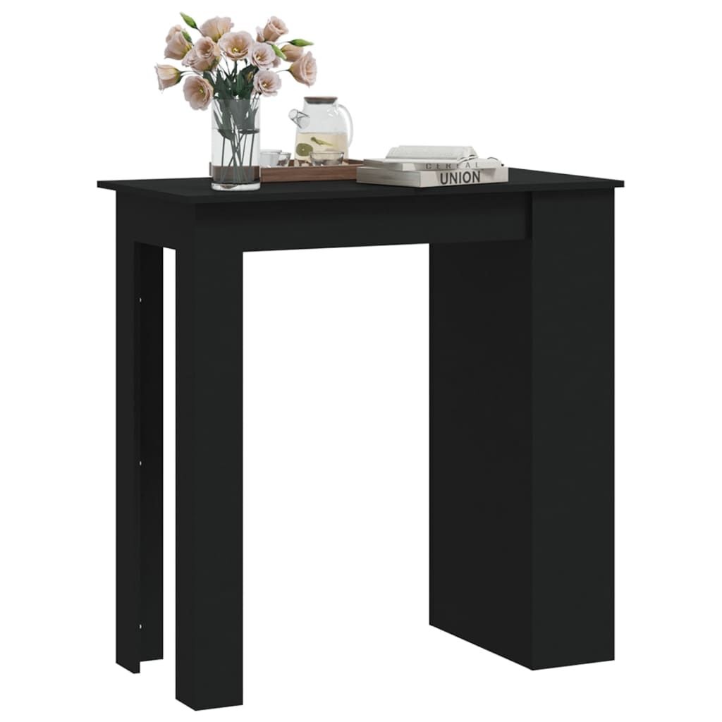 VidaXL Bartafel met Opbergrek 102x50x103,5 cm Bewerkt Hout Zwart - 34% Korting!