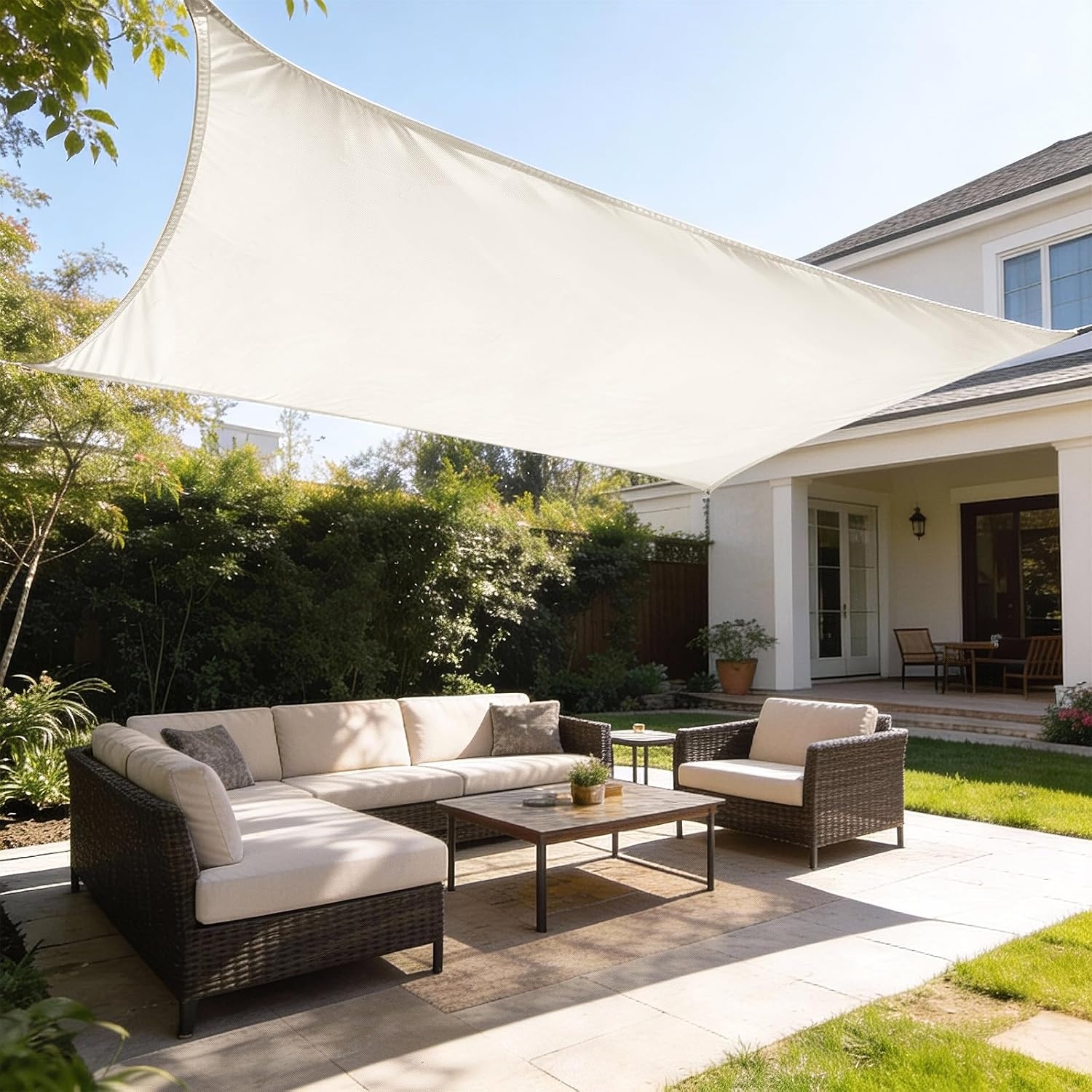 Zonnezeil 4x6m Crème - Waterdicht & UV-beschermend (53% Korting!)